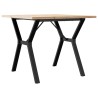 Table à manger cadre en Y 90x90x75,5cm bois de pin massif acier 508320508320