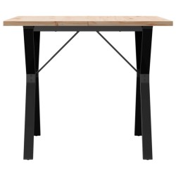 Table à manger cadre en Y 90x90x75,5cm bois de pin massif acier 508320508320