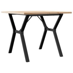 Table à manger cadre en Y 90x90x75,5cm bois de pin massif acier 508320508320