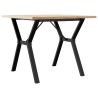 Table à manger cadre en Y 90x90x75,5cm bois de pin massif acier 508320508320