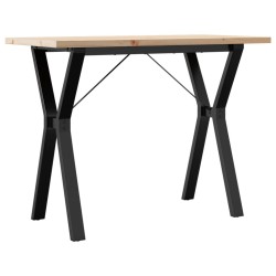 Table à manger cadre en Y 100x50x75,5 cm bois pin massif acier 508321508321