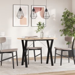 Table à manger cadre en Y 100x50x75,5 cm bois pin massif acier 508321508321