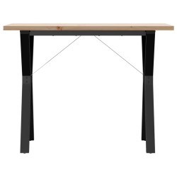 Table à manger cadre en Y 100x50x75,5 cm bois pin massif acier 508321508321