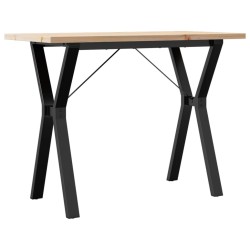 Table à manger cadre en Y 100x50x75,5 cm bois pin massif acier 508321508321