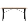 Table à manger cadre en Y 140x80x75,5 cm bois pin massif acier 508322508322