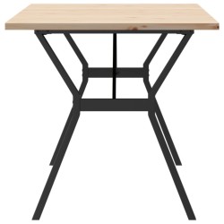 Table à manger cadre en Y 140x80x75,5 cm bois pin massif acier 508322508322