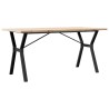 Table à manger cadre en Y 140x80x75,5 cm bois pin massif acier 508322508322