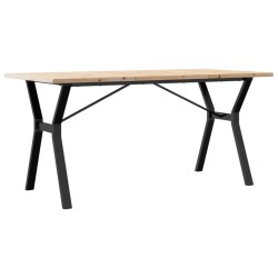 Table à manger cadre en Y 160x80x75,5 cm bois pin massif acier 508323508323