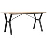 Table à manger cadre en Y 160x80x75,5 cm bois pin massif acier 508323508323