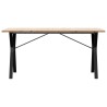 Table à manger cadre en Y 160x80x75,5 cm bois pin massif acier 508323508323
