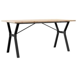 Table à manger cadre en Y 160x80x75,5 cm bois pin massif acier 508323508323