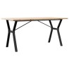Table à manger cadre en Y 160x80x75,5 cm bois pin massif acier 508323508323