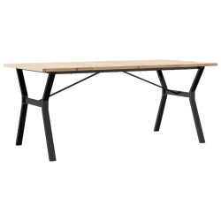 Table à manger cadre en Y 180x90x75,5 cm bois pin massif acier 508324508324