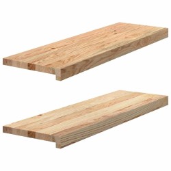 Marches d'escalier 2 pcs non traité 80x30x2cm bois chêne massif 508333508333