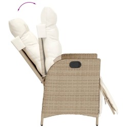 Ensemble à manger de jardin et coussins 3 pcs Beige poly rotin 508357508357
