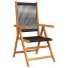 Chaises inclinables de jardin lot de 6 noir bois massif acacia 508360508360