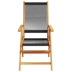 Chaises inclinables de jardin lot de 6 noir bois massif acacia 508360508360