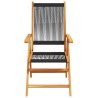 Chaises inclinables de jardin lot de 6 noir bois massif acacia 508360508360