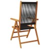 Chaises inclinables de jardin lot de 6 noir bois massif acacia 508360508360