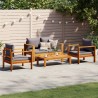 Salon de jardin avec coussins 4 pcs bois d'acacia massif 508363508363