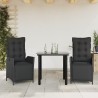 Ensemble à manger de jardin avec coussins 3 pcs Noir 508365508365