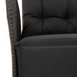 Ensemble à manger de jardin avec coussins 3 pcs Noir 508366508366