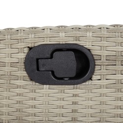 Ensemble à manger de jardin 3pcs coussins gris clair poly rotin 508371508371