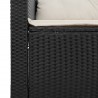 Salon de jardin 5 pcs avec coussins noir résine tressée acacia 508372508372