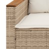 Salon de jardin avec coussins 5 pcs beige résine tressée acacia 508374508374