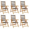 Chaises inclinables de jardin lot de 6 gris bois massif acacia 508378508378