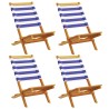 Chaises de jardin pliantes lot de 4 tissu et bois massif 508381508381
