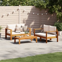 Salon de jardin avec coussins 3 pcs bois massif d'acacia 508382508382