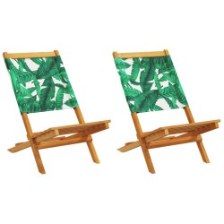 Chaises de jardin pliantes lot de 8 vert tissu et bois massif 508385508385