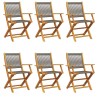 Chaises de jardin pliables lot de 6 gris bois d'acacia massif 508389508389