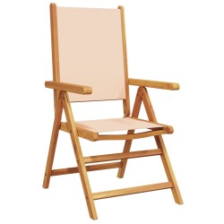 Chaises inclinables de jardin lot de 6 beige tissu bois massif 508394508394