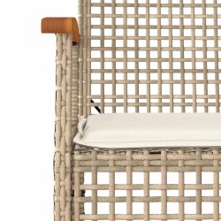 Ensemble à manger de jardin et coussins 7 pcs beige poly rotin 508408508408