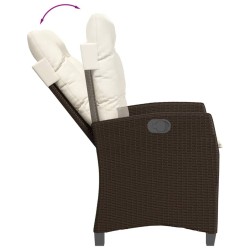 Ensemble à manger de jardin 3 pcs et coussins marron poly rotin 508418508418