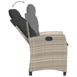 Ensemble à manger de jardin 3pcs coussins gris clair poly rotin 508434508434