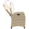 Ensemble à manger de jardin et coussins 3 pcs Beige poly rotin 508439508439