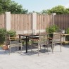 Ensemble à manger de jardin et coussins 7 pcs gris rotin 508448508448