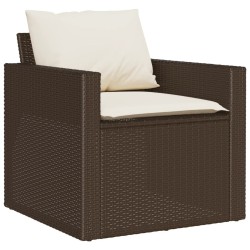 Salon de jardin avec coussins 6 pcs marron résine tressée 508456508456