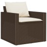 Salon de jardin avec coussins 6 pcs marron résine tressée 508456508456