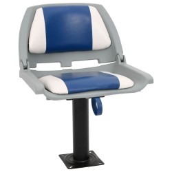 Ensemble de sièges de bateau pliables 4 pcs bleu et blanc 508459508459