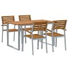 Ensemble de salle à manger pour jardin 5 pcs Gris 508472508472