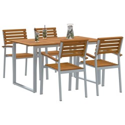 Ensemble de salle à manger pour jardin 5 pcs Gris 508472508472