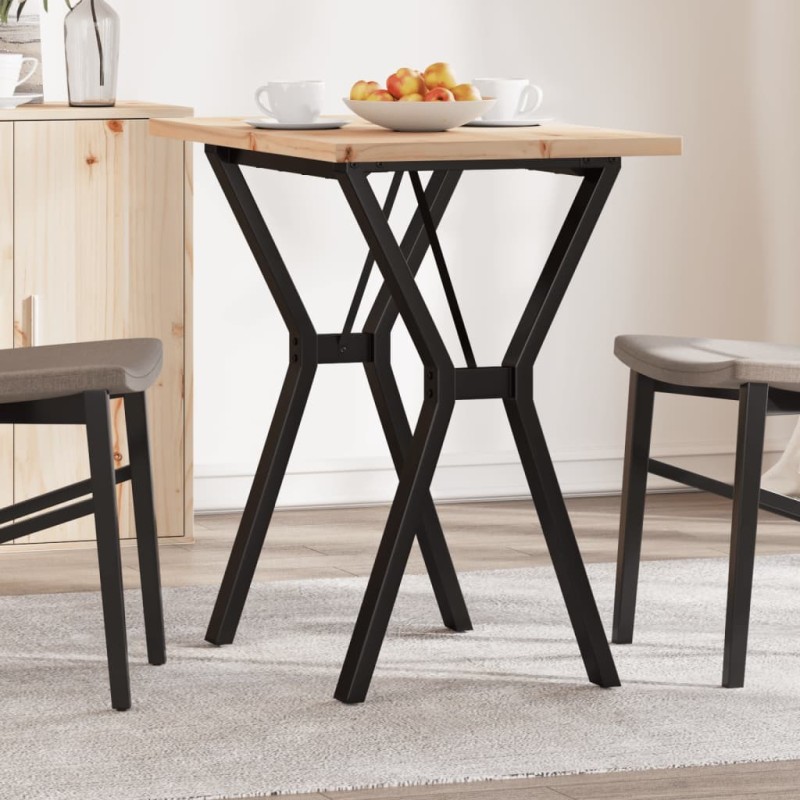 Table à manger cadre en Y 80x50x75,5cm bois de pin massif acier 508475508475