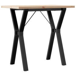 Table à manger cadre en Y 80x50x75,5cm bois de pin massif acier 508475508475