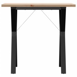 Table à manger cadre en Y 80x50x75,5cm bois de pin massif acier 508475508475