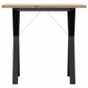 Table à manger cadre en Y 80x50x75,5cm bois de pin massif acier 508475508475