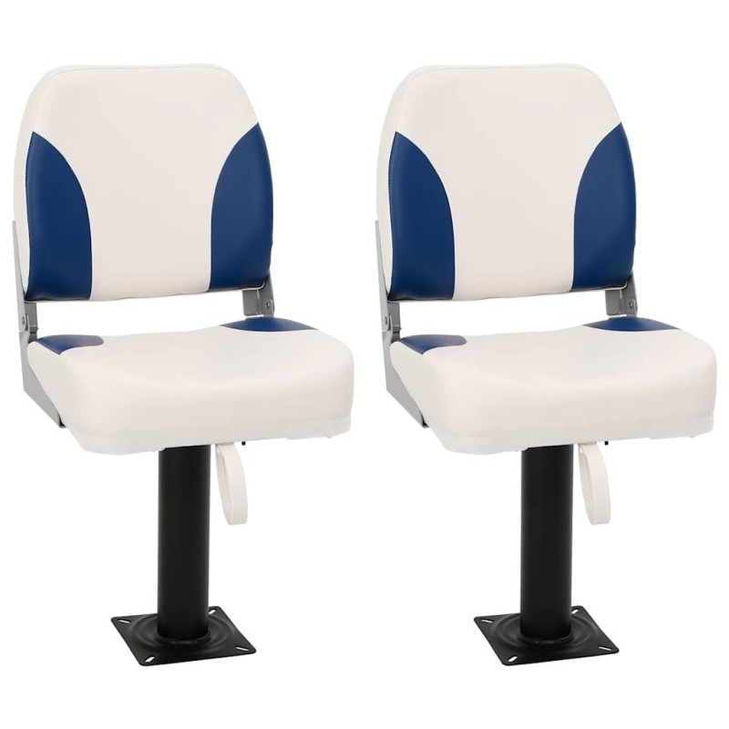 Siège de bateau pliable lot de 2 bleu et blanc 508476508476